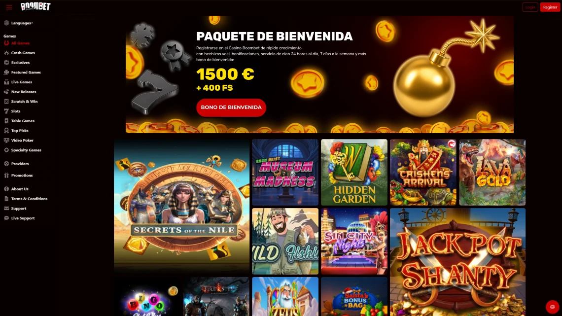 Resumen y opiniones de BoomBet Casino